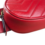 Gucci Red Leather Marmont Matelasse Waist Belt Bag