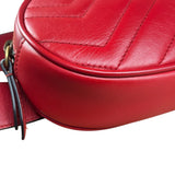 Gucci Red Leather Marmont Matelasse Waist Belt Bag