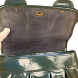 Fendi Vintage Green Patent Leather B Handbag