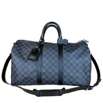 Louis Vuitton Canvas Damier Graphite Keepall Bandouliere Hand Bag