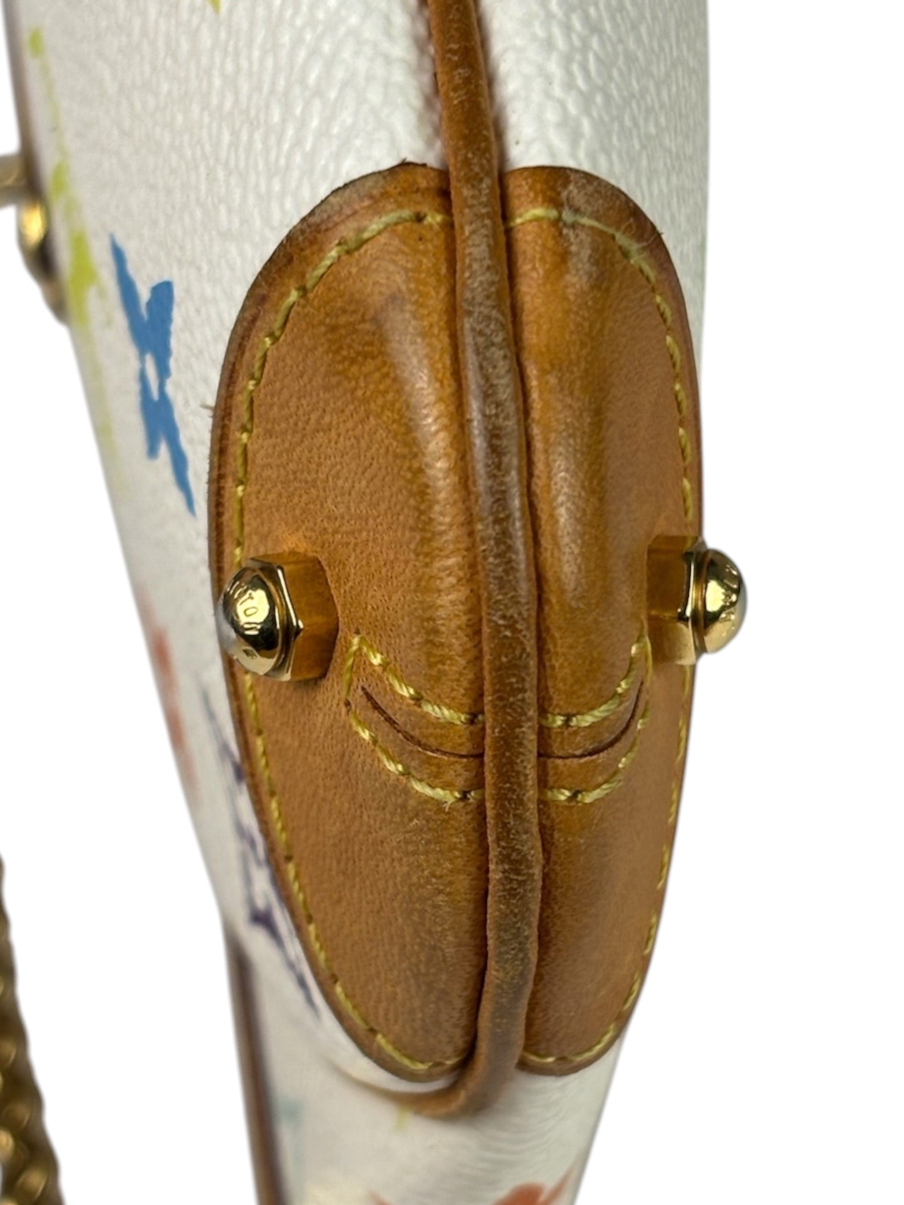 Louis Vuitton White Leather Milla Pochette MM