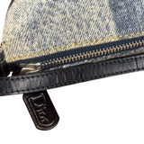 Christian Dior Vintage Denim Leather Trim  Saddle Pochette