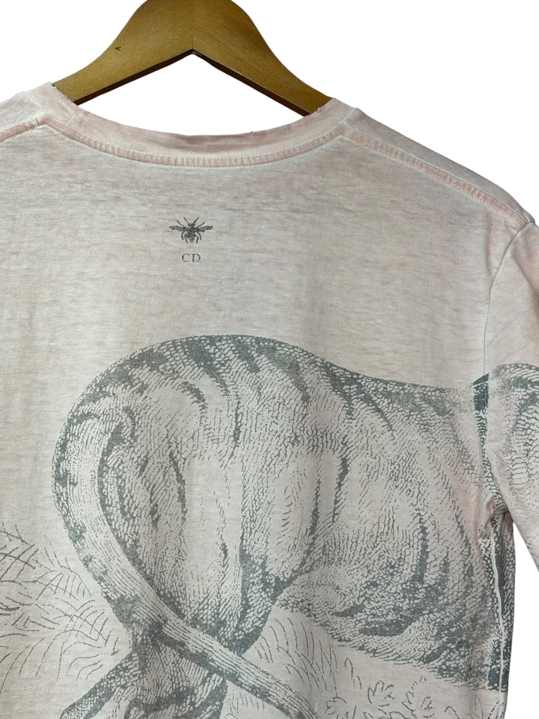 Cristian Dior Pink Dioriviera Animal-Graphic T-shirt
