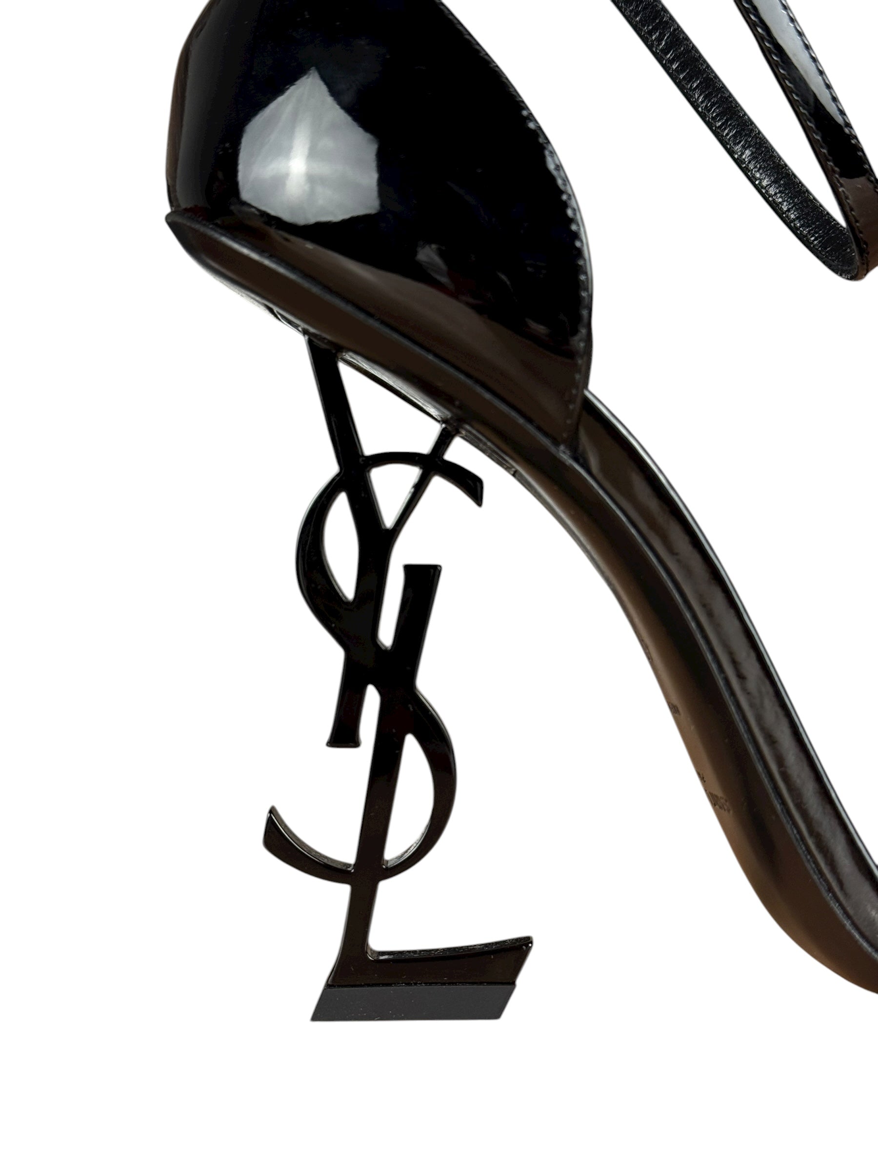 Saint Laurent Glossy Black Logo Heels