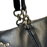 Coach Black Pebbled Leather Ava Zip Tote