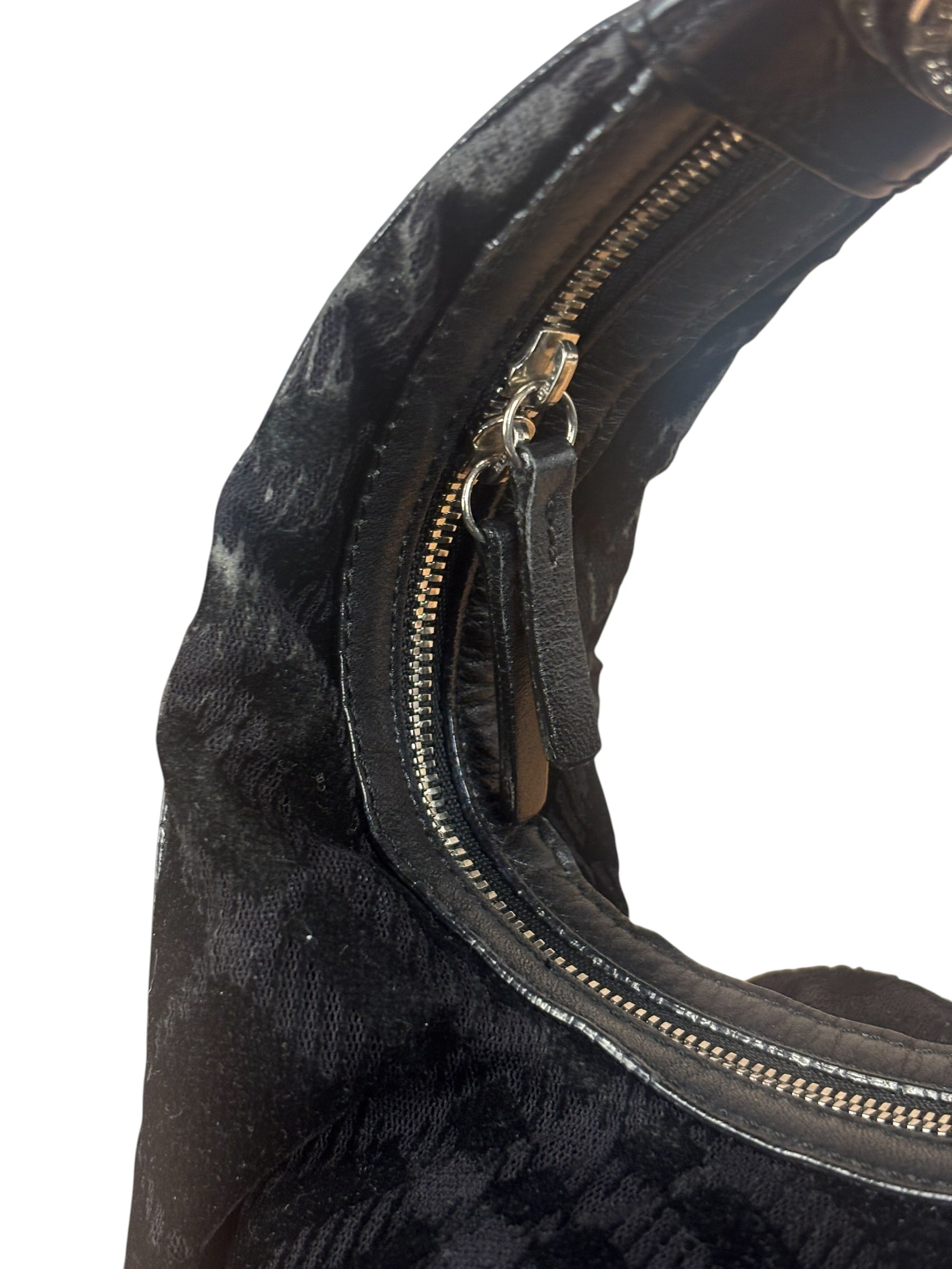 Burberry Black Tonal Check Maskell Hobo Bag