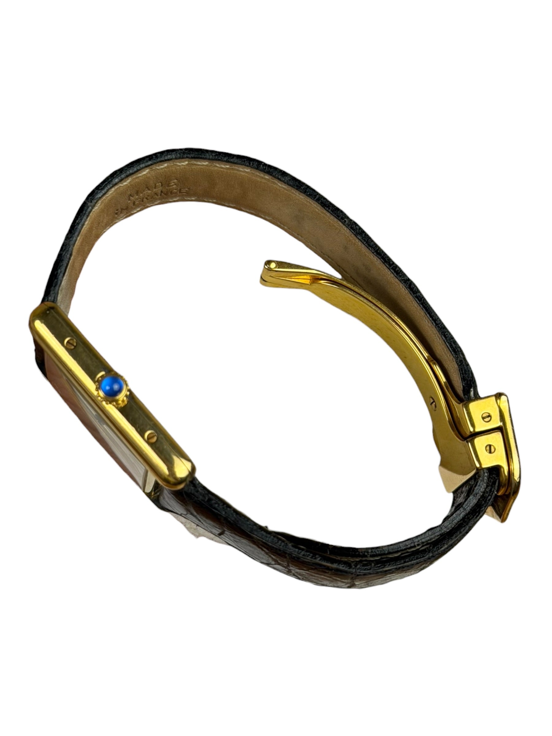 Cartier Must De Tank Tri Color Black Strap