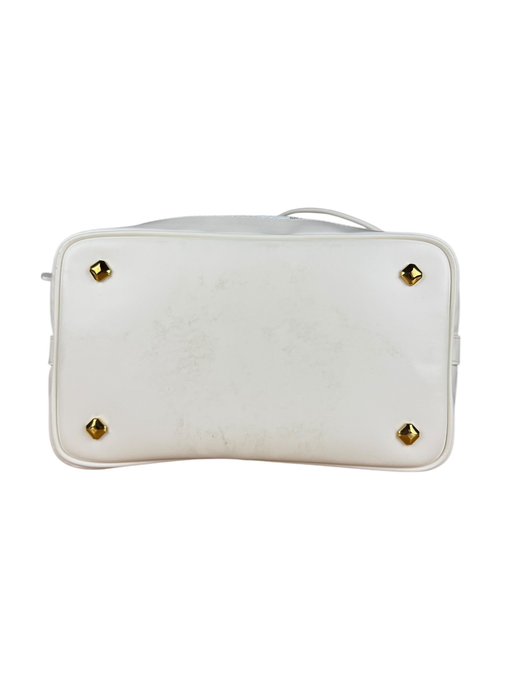 MCM Monogram White Bucket Shoulder Bag