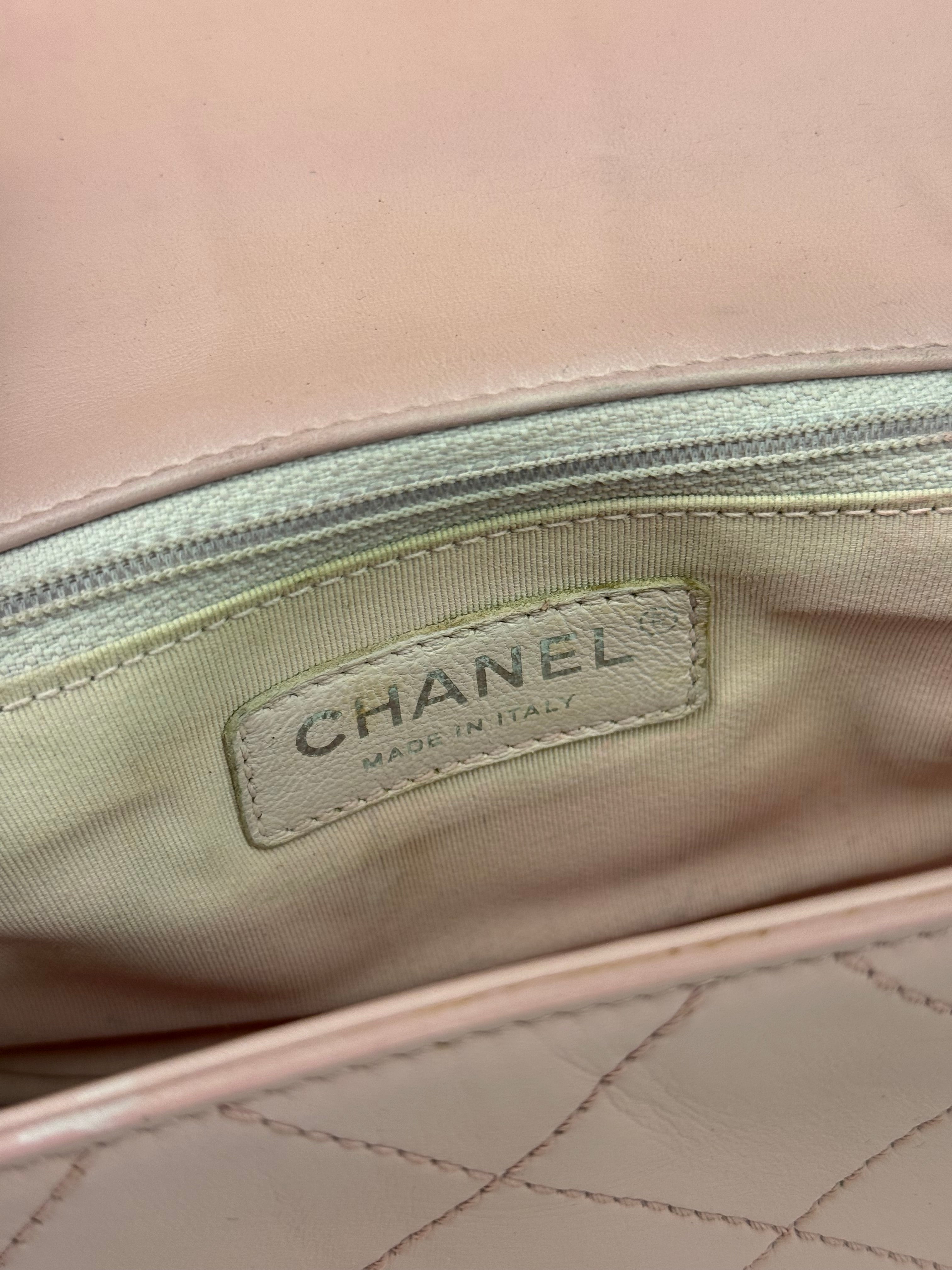 Chanel Pink Stitch Quilt Ring My Bag 2Way Flap 2017