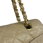 Chanel Beige Quilted Lambskin Flap Bag 90's