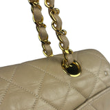 Chanel Beige Quilted Lambskin Flap Bag 90's