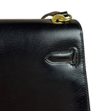 Hermes Black Mini Kelly 20 Box Calf 1991