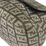 Fendi Brown/Metallic Gold Leather Trim Zucca Baguette