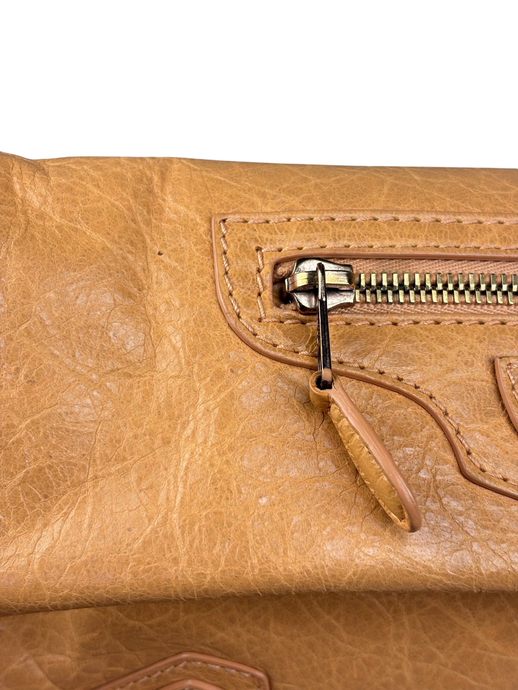 Balenciaga Peach Leather Le City Clutch