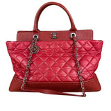 Chanel Red Quilted Caviar Be CC 2Way Tote Bag 2014