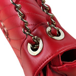 Chanel Red Chevron Leather Flap Bag 2019