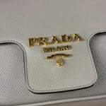 Prada Grey Saffiano Leather Cuir Pattina Crossbody