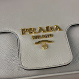 Prada Grey Saffiano Leather Cuir Pattina Crossbody