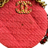 Chanel 19 Round Pink Tweed Chain Shoulder Bag