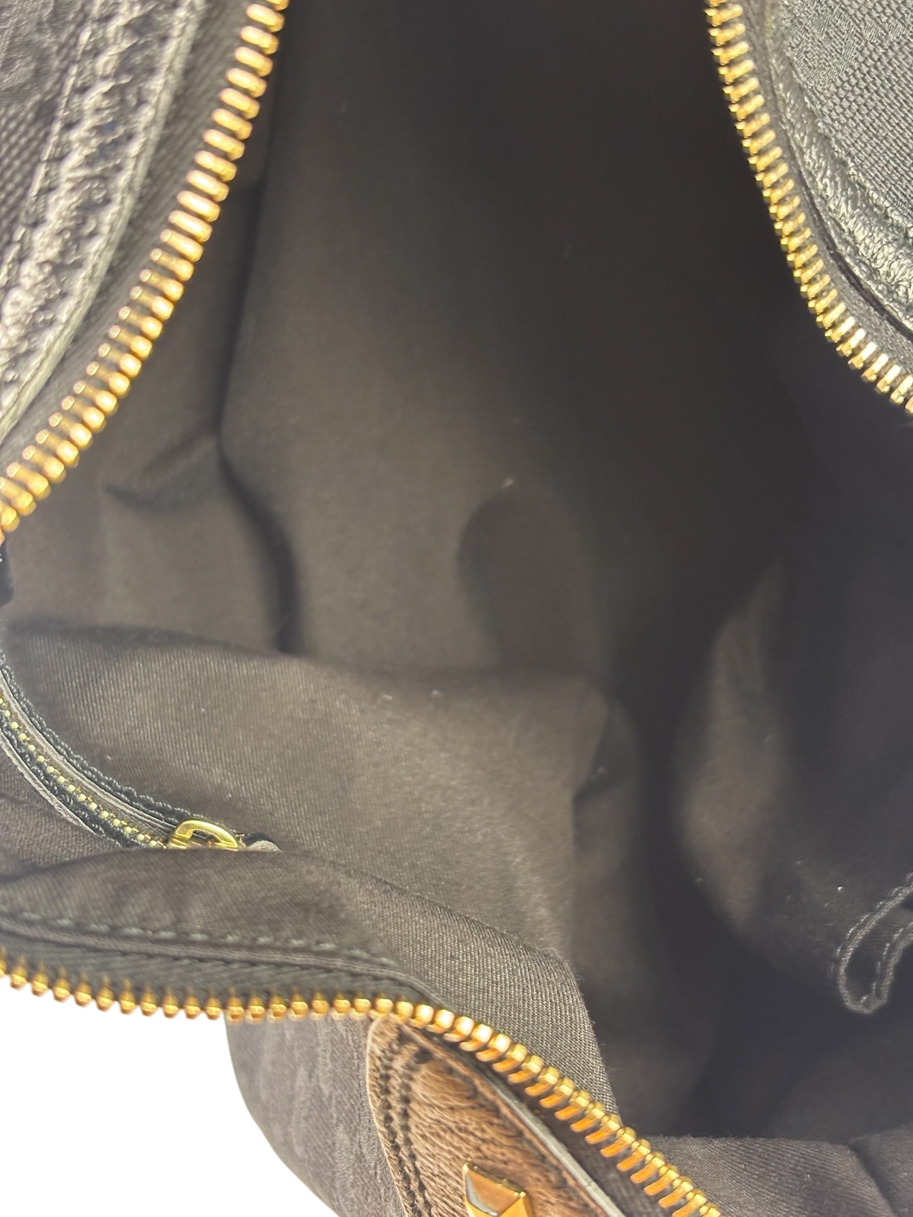 Gucci Black Leather Trim Bamboo Handle Hobo Bag