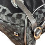 Chanel Black Velvet Leather Trim Kiss-Lock Two-Way Bag 2006
