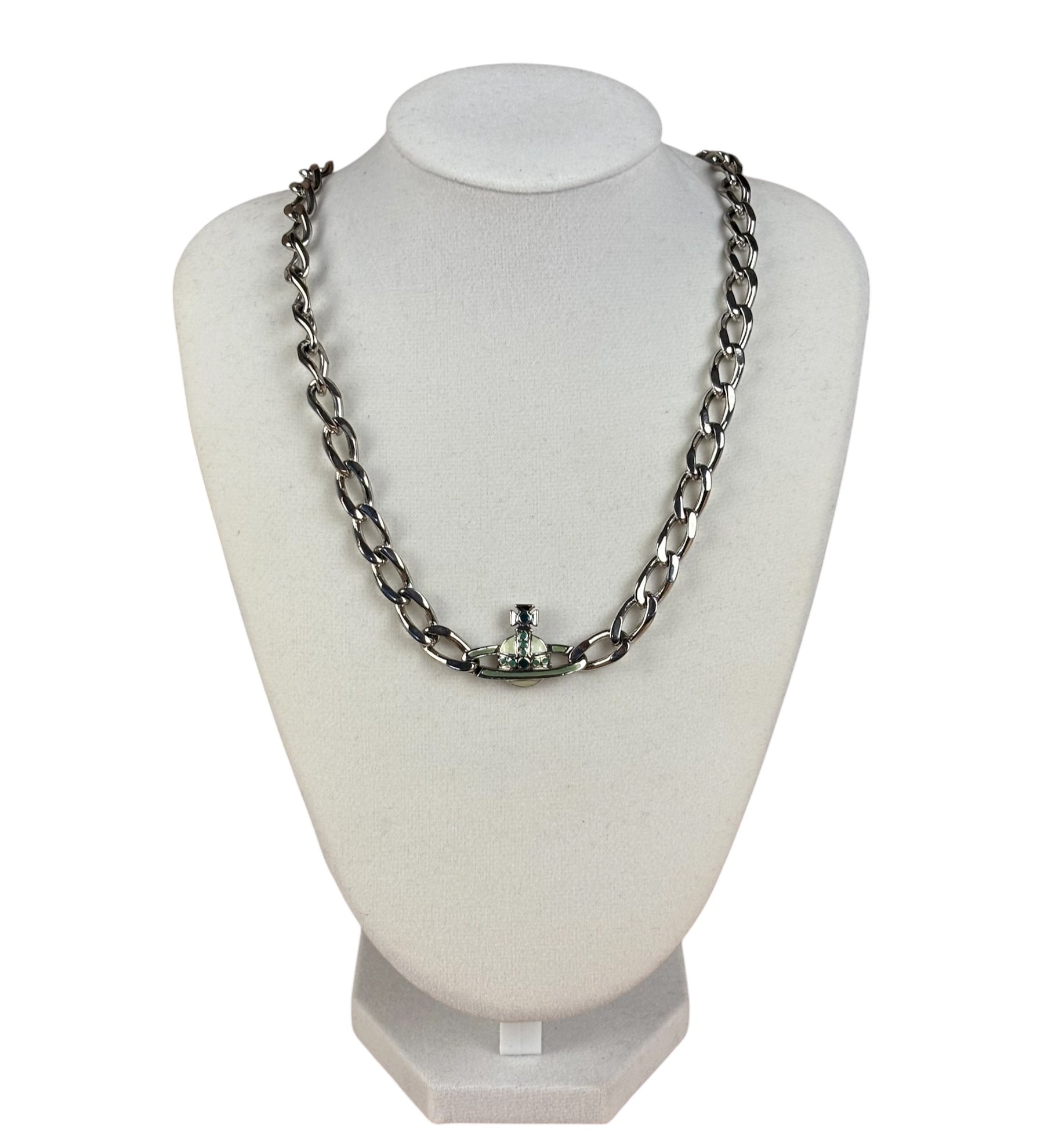 Vivienne Westwood Graziella Orb Chocker Chain Link Pendant Necklace