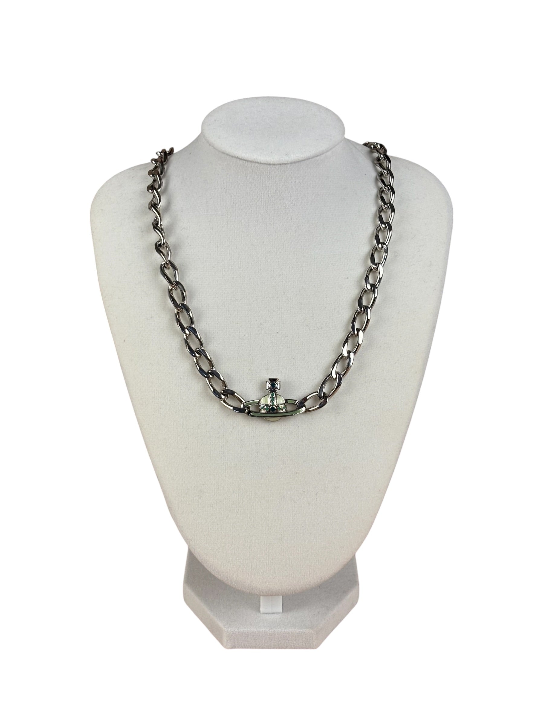 Vivienne Westwood Graziella Orb Chocker Chain Link Pendant Necklace