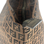 Fendi FF Vintage Brown Zucca Print Zip Shoulder Tote