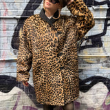 Emba Vintage Cheetah Print Fur Reversible Coat