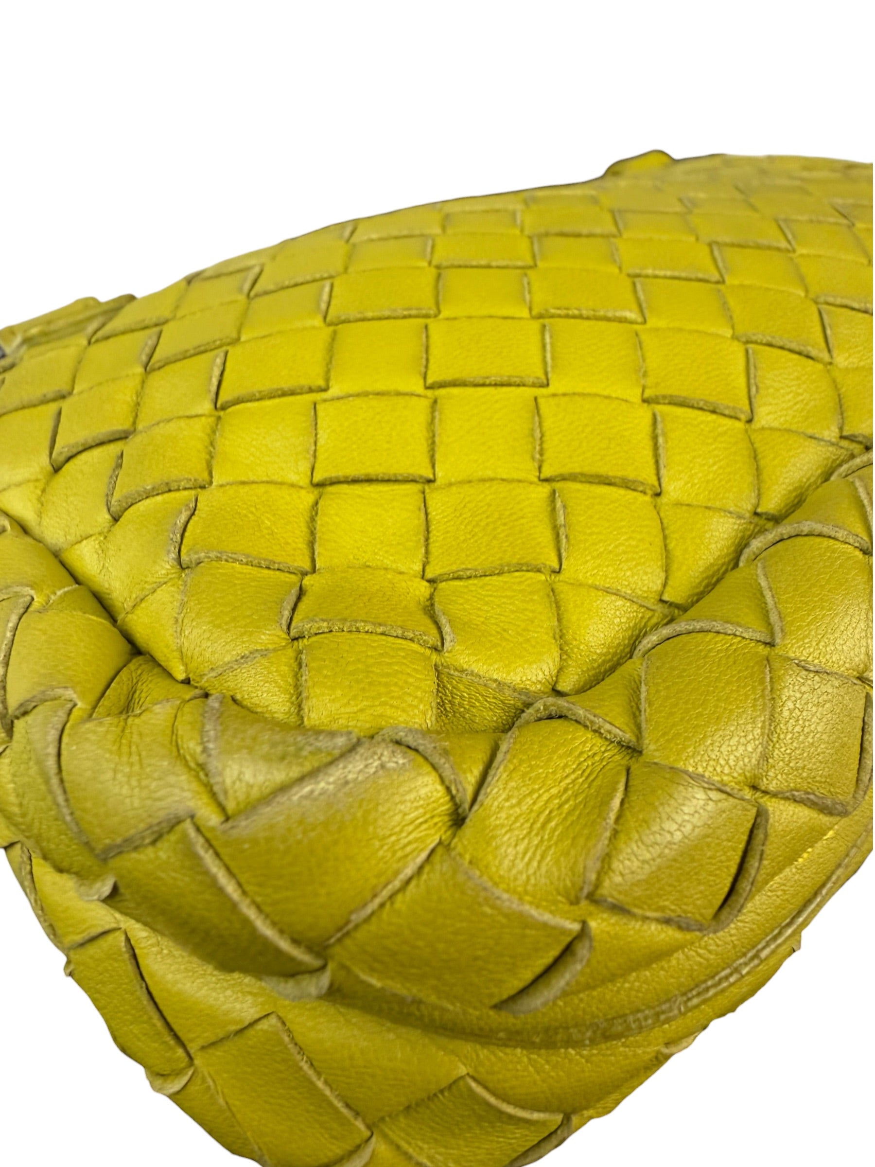 Bottega Veneta Olimpia Yellow Intrecciato Mini Chain Flap Crossbody