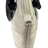Chanel White Calfskin Quilted Python-Embossed Ligne Cambon Flat Tote Bag 2004