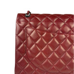 Chanel Burgundy Quilted Leather Jumbo Classic Double Flap Bag 2011