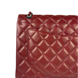 Chanel Burgundy Quilted Leather Jumbo Classic Double Flap Bag 2011