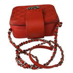 Chanel Red Quilted Lambskin Nano CC Box Camera Bag 2018