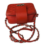 Chanel Red Quilted Lambskin Nano CC Box Camera Bag 2018