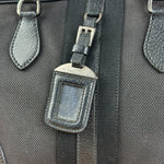 Prada Vintage Black Canvas Leather Trim Bowler Shoulder Bag