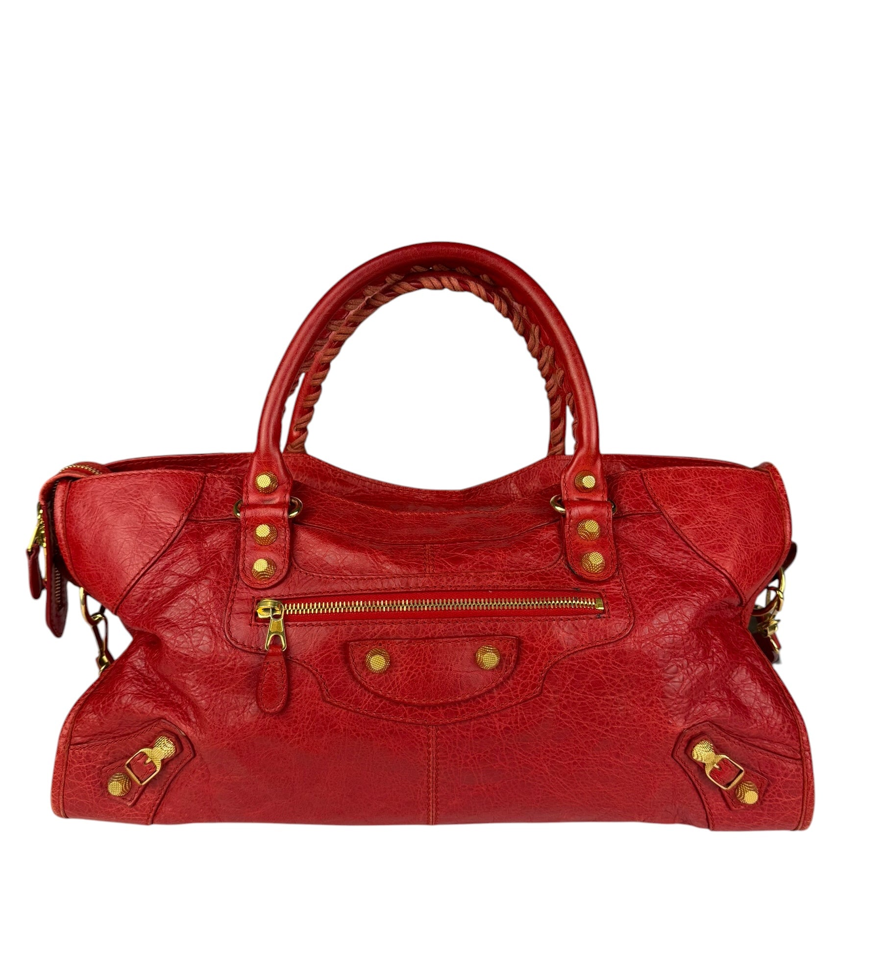 Balenciaga Red Leather Classic City Bag
