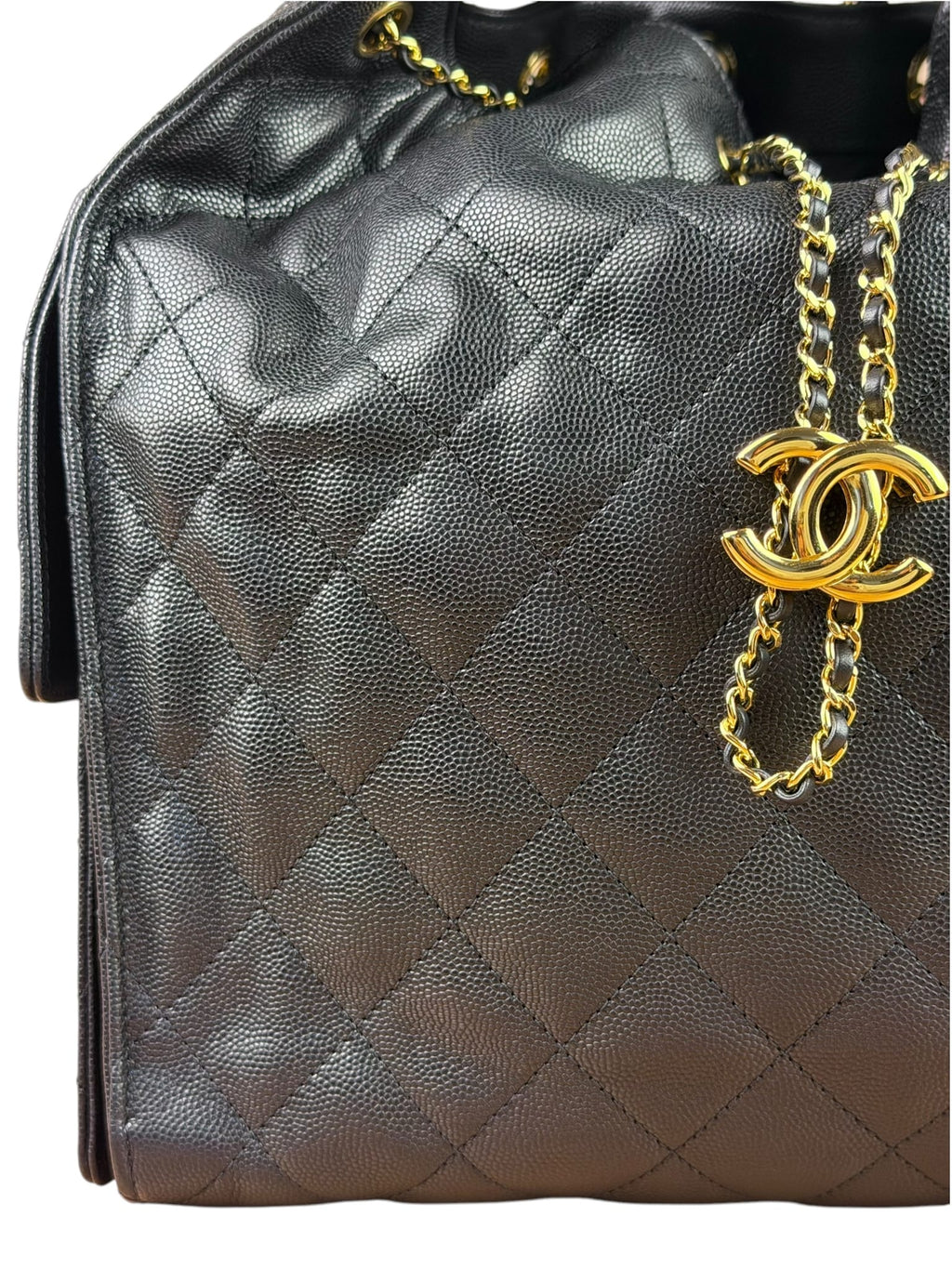 Chanel Medium Black Caviar 25 Hobo Bag
