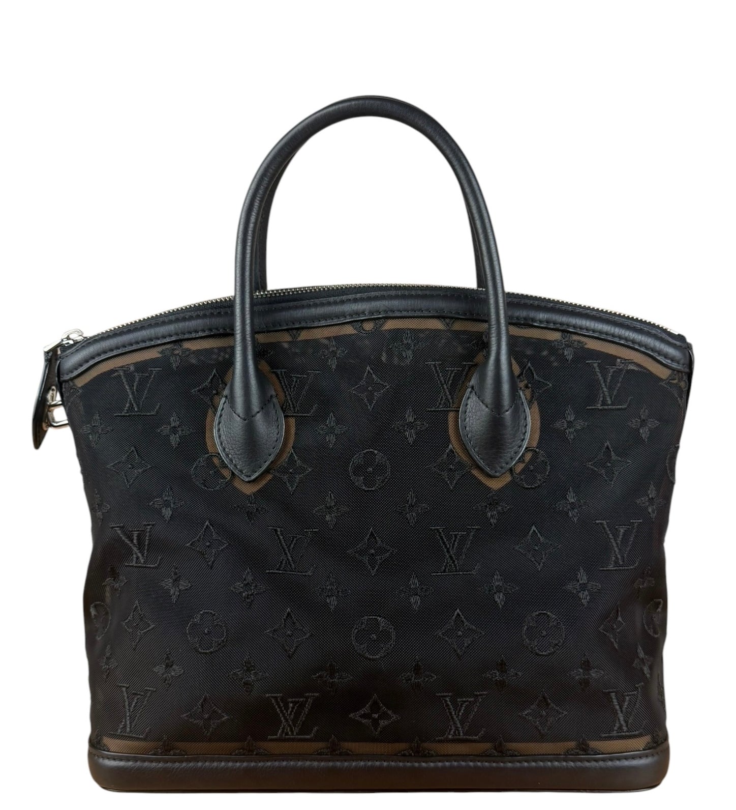 Louis Vuitton Limited Edition Black Monogram Transparence Lockit Hand Bag