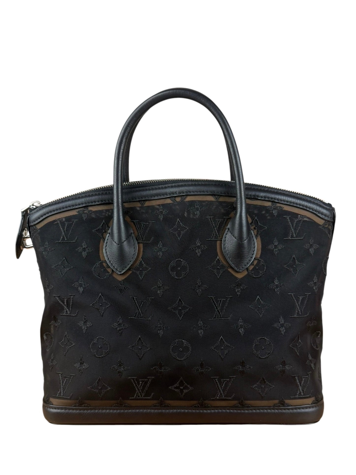 Louis Vuitton Limited Edition Black Monogram Transparence Lockit Hand Bag