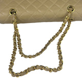 Chanel Beige Quilted Lambskin Flap Bag 90's