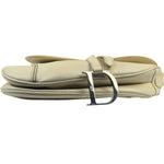 Christian Dior Cream Leather Saddle Shoulder Bag