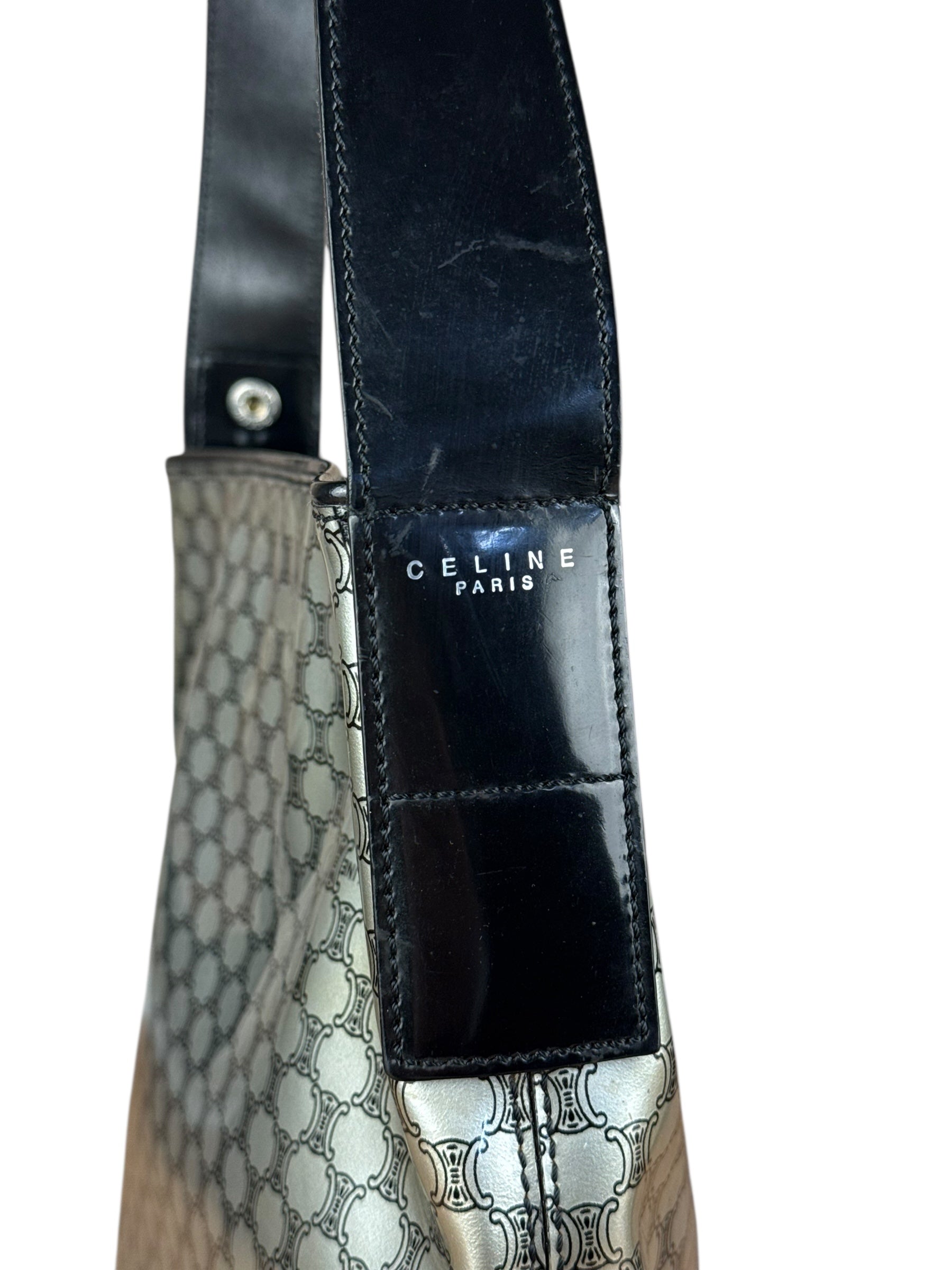 Celine Vintage Macadam Vinyl Bucket Bag