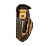 Celine Vintage Leather Macadam Double Pocket Shoulder Bag