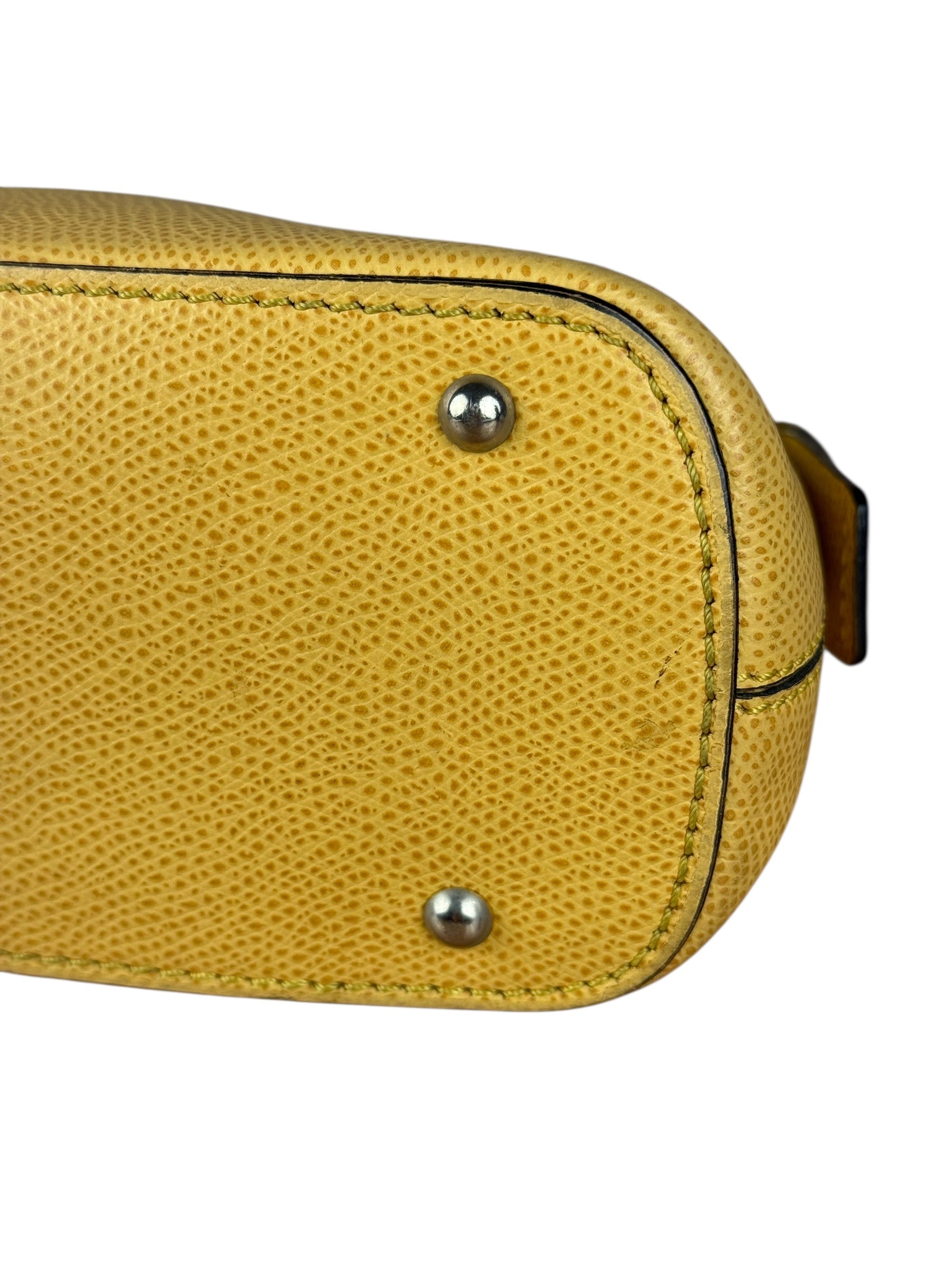 Celine Yellow Leather Dome 2Way Handbag
