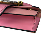 Miu Miu Pink Leather Madras Crystal Embellished Shoulder Bag