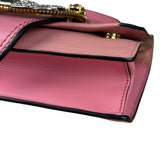 Miu Miu Pink Leather Madras Crystal Embellished Shoulder Bag