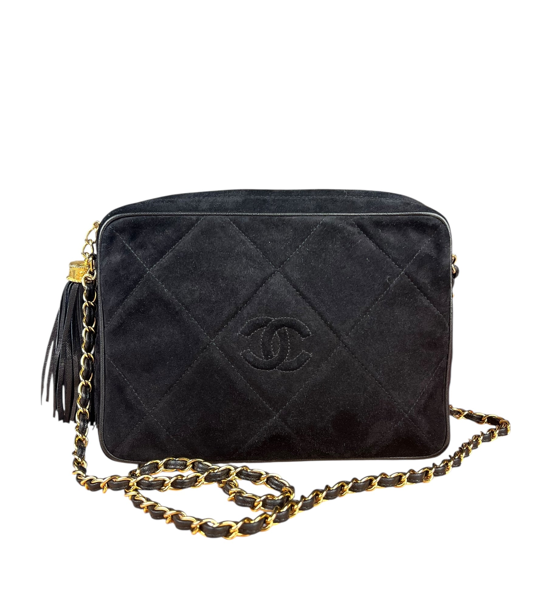 Chanel Suede CC Matelasse Camera Bag '88