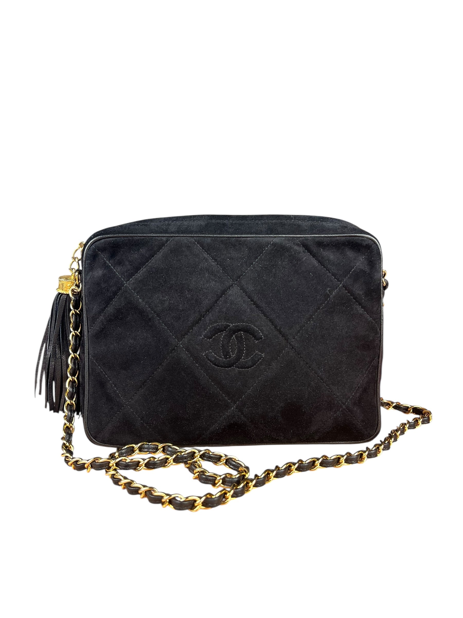 Chanel Suede CC Matelasse Camera Bag '88