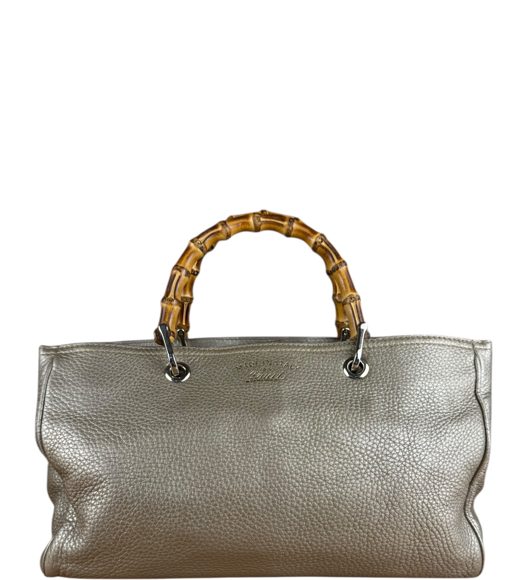 Gucci Bamboo Grained Leather Shopper 2Way Tote